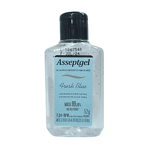 Alcool em gel Antisséptico Fresh Blue 52g Asseptgel